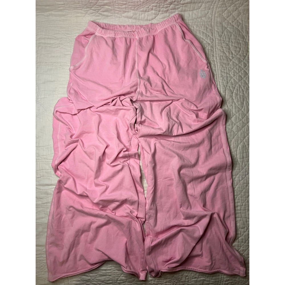 Free People FP Movement Good Karma Pink Wide Leg Sweatpants Womens Small